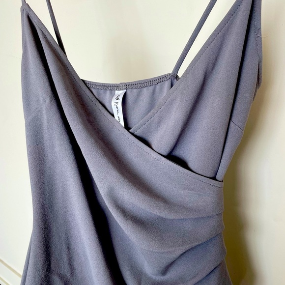 GREY MINI DRESS WITH STRAPS - Picture 4 of 4